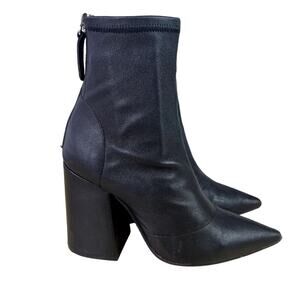 Alias Mae Ahnika Bootie Womens 38 Black Leather Upper Side Zip Pointed Toe